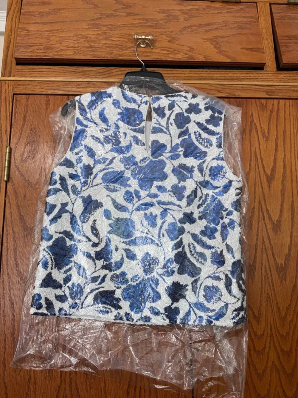 kate spade White and Blue Floral Sleeveless Top for Spring